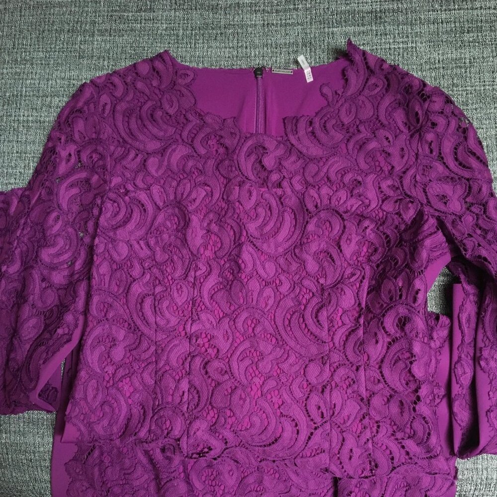 Gorgeous purple lace sheath, sz 6